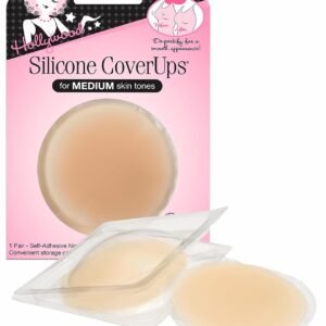 Hollywood Fashion Secrets Silicone Coverups, Hypoallergenic, Reusable, Washable, Gentle on Skin, Ultra Thin, Self Adhesive, Medium Shade, 1 Pack