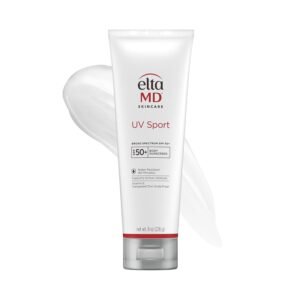 EltaMD UV Sport Body Sunscreen, SPF 50 Sport Sunscreen Lotion, Sweat Resistant and Water Resistant up to 80 Minutes, Formulated with Zinc Oxide, Oil Free, Full Body Sunscreen