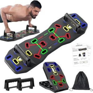 AERLANG Push Up Board, Portable Multi-Function Foldable 10 in 1 Push Up Bar, Push up Handles for Floor,Professional Push Up Strength Training Equipment